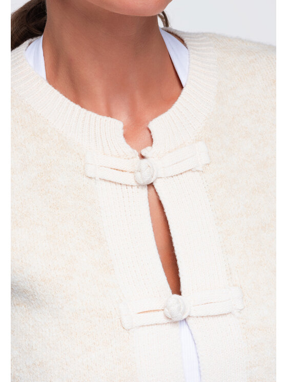 Ombre Ombre Sweter OW-SW-E0007 Beżowy Regular Fit