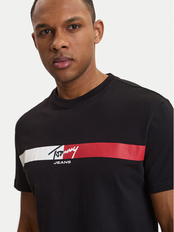 Tommy Jeans Tommy Jeans Tricou DM0DM22539 Negru Regular Fit