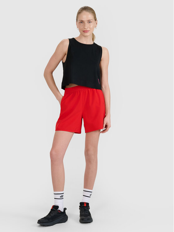 4F 4F Szorty sportowe BEACHWEAR BASIC Czerwony Regular Fit