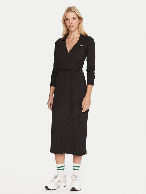 Lacoste Lacoste Повсякденна сукня EF6022 Чорний Slim Fit
