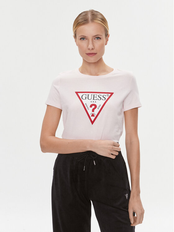 Guess Majica W1YI1B I3Z14 Roza Slim Fit