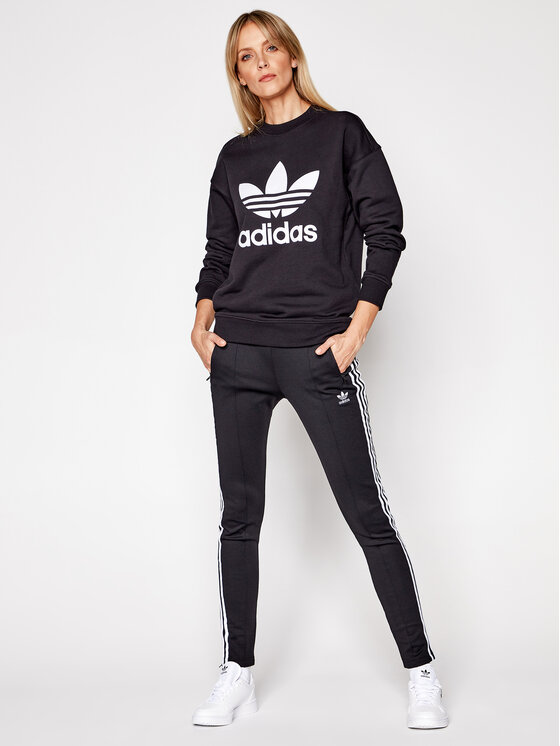 adidas adidas Μπλούζα Trefoil Crew FM3272 Μαύρο Regular Fit