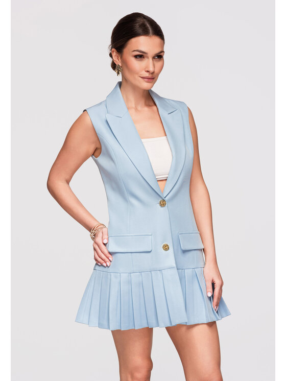 Ombre Ombre Sukienka wieczorowa LA-OM-DLR303 Niebieski Slim Fit