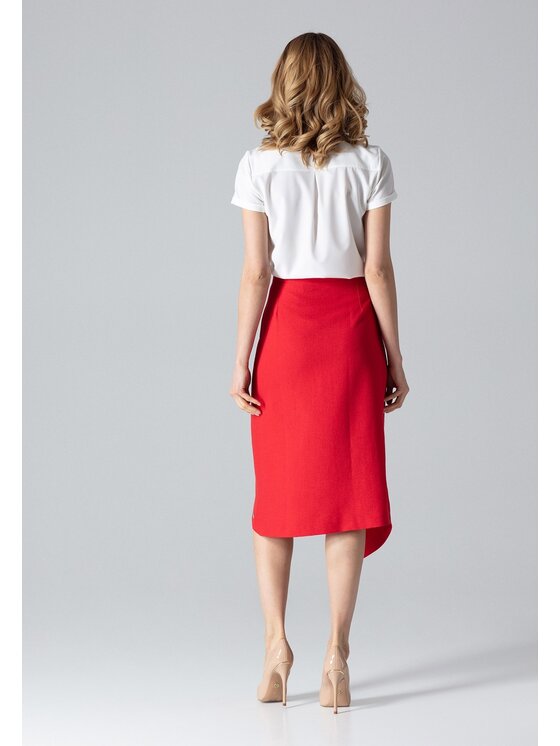 FIGL FIGL Spódnica midi M629 Czerwony Straight Fit