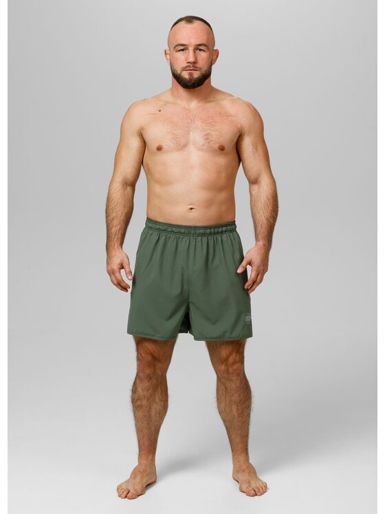 PITBULL PITBULL Szorty sportowe Performance Pro plus Small Logo II Zielony Regular Fit