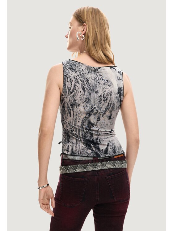 Desigual Desigual Φανέλα TS_EDIMBURGO Γκρι Casual Fit