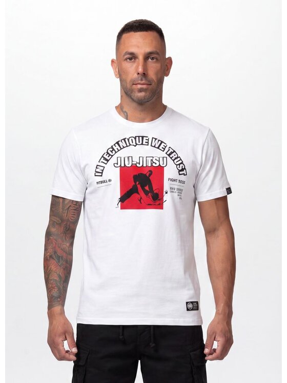 PITBULL PITBULL T-Shirt IN TECHNIQUE WE TRUST Biały Regular Fit