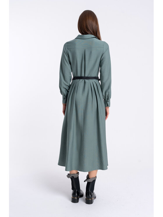 CLICK CLICK Každodenní šaty 60-6155 Zelená Regular Fit