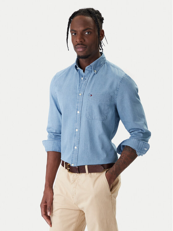 Tommy Hilfiger Tommy Hilfiger cămașă de blugi Bedford MW0MW41689 Albastru Regular Fit