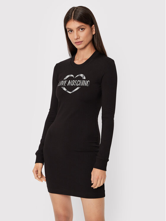 LOVE MOSCHINO Vestito da giorno W5C9101E 2374 Nero Regular Fit Modivo