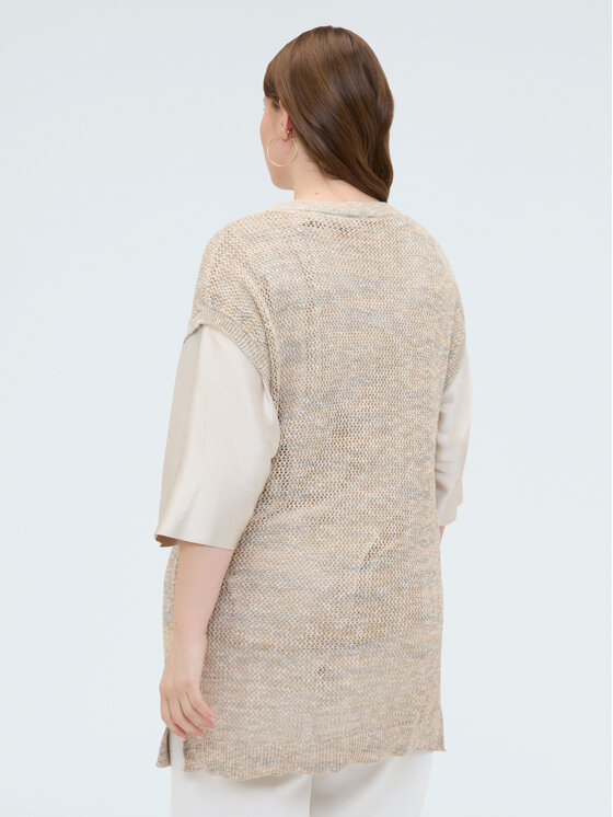 Fiorella Rubino Fiorella Rubino Kardigan M191E002180N002 Kremowy Slim Fit