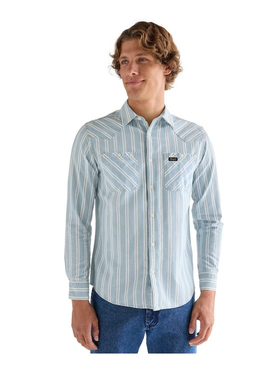 Wrangler Wrangler Koszula 112378064 Niebieski Regular Fit