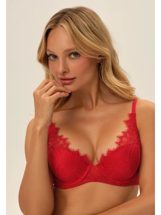 Esotiq Esotiq Biustonosz push-up 41762 Czerwony