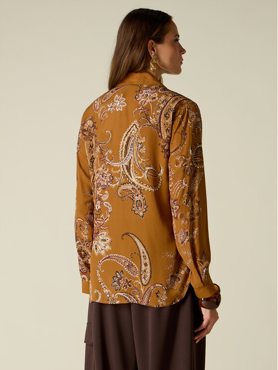 Oltre Oltre Bluzka 2064J000839N0V2 Brązowy Regular Fit