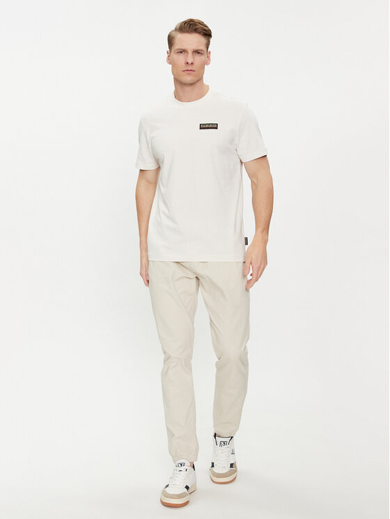 Napapijri Napapijri Tricou Iaato NP0A4HFZ Écru Regular Fit