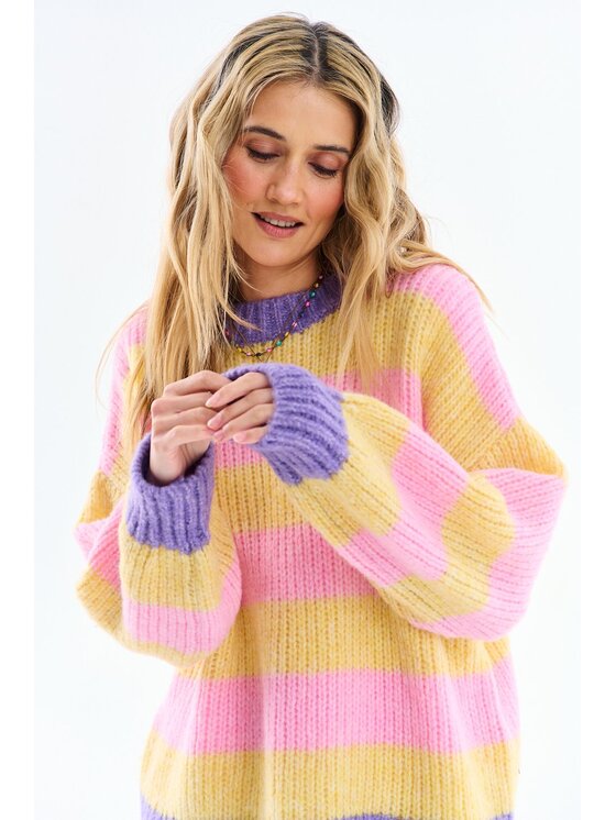 NAOKO NAOKO Sweter Lemon Sorbet Żółty Oversize