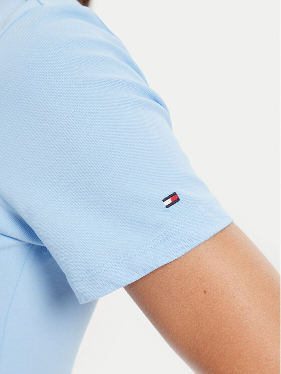 Tommy Hilfiger Tommy Hilfiger Polo Script WW0WW43624 Svijetloplava Slim Fit