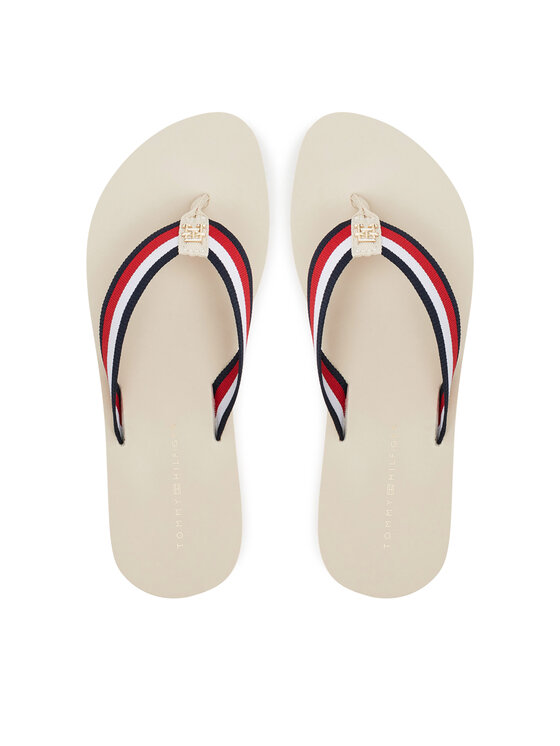 Tommy Hilfiger Žabky Th Corp Mid Wedge Beach Sandal FW0FW08517 Béžová
