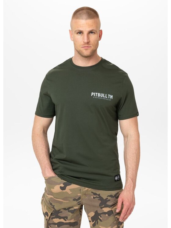 PITBULL PITBULL T-Shirt Koszulka męska PARA BELLUM XXL Zielony Regular Fit