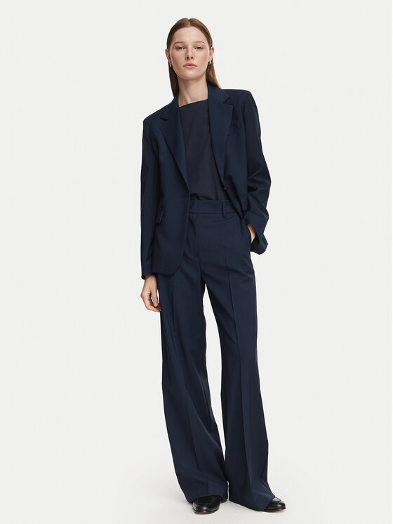 Weekend Max Mara Weekend Max Mara Bavlnené nohavice Visivo 2625136061 Tmavomodrá Regular Fit