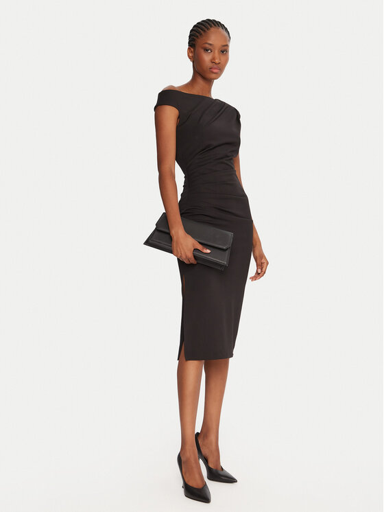 Rinascimento Rinascimento Коктейльна сукня CFC0125334003 Чорний Slim Fit