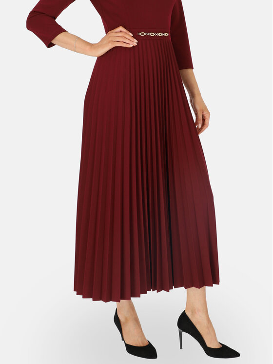 L’AF L’AF Sukienka dzianinowa Celine Bordowy Regular Fit