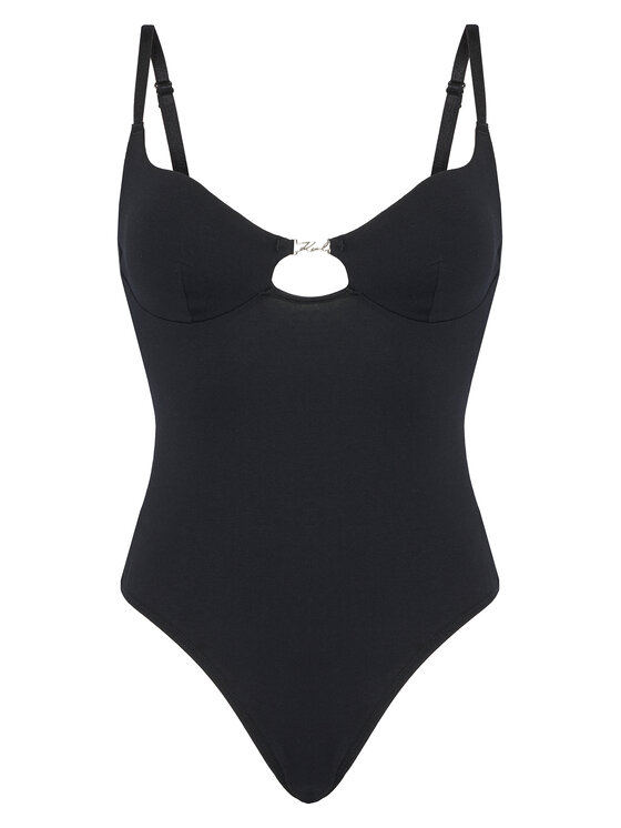 KARL LAGERFELD KARL LAGERFELD Body B1W47049 Schwarz Slim Fit