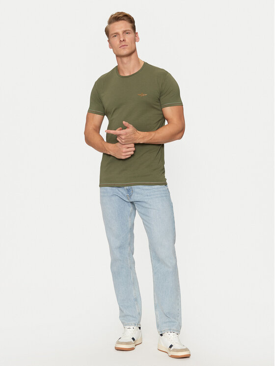Aeronautica Militare Aeronautica Militare T-Shirt AM1UTI003 Zielony Regular Fit