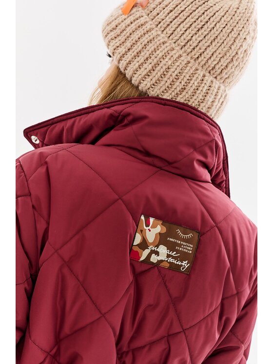 NAOKO NAOKO Kabát Cherry Charm Bordová Regular Fit