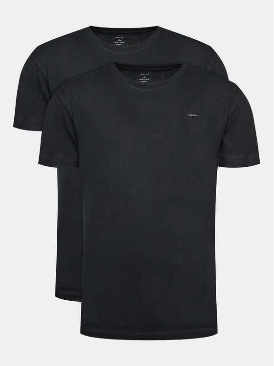 Gant Gant Komplekt kahest t-särgist C-Neck 2 Pack 900002008 Must Regular Fit