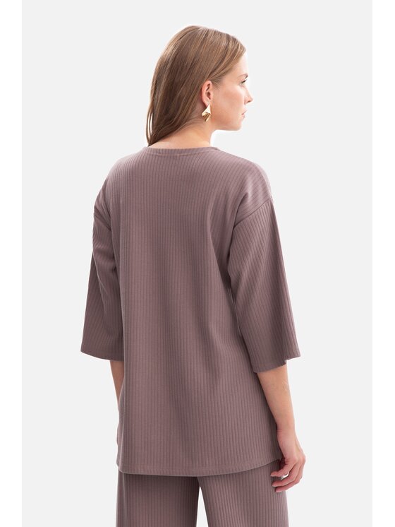 BeWear BeWear Bluzka b301 Brązowy Baggy Fit