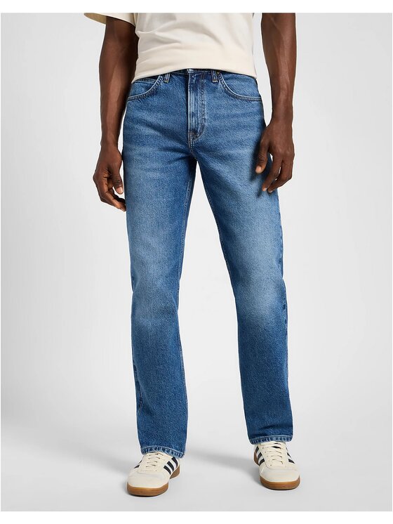 Lee Lee Jeansy BROOKLYN STRAIGHT Niebieski Regular Fit