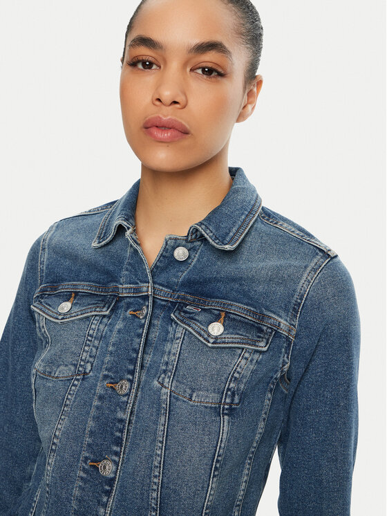 Tommy Jeans Tommy Jeans Traper jakna Vivianne DW0DW20158 Tamnoplava Regular Fit
