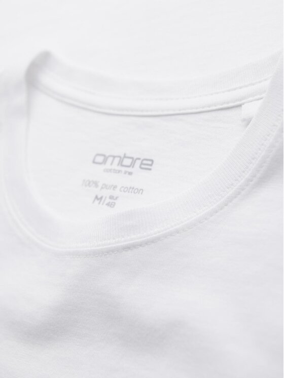 Ombre Ombre Komplet t-shirtów OM-TSBS-0268 Biały Regular Fit