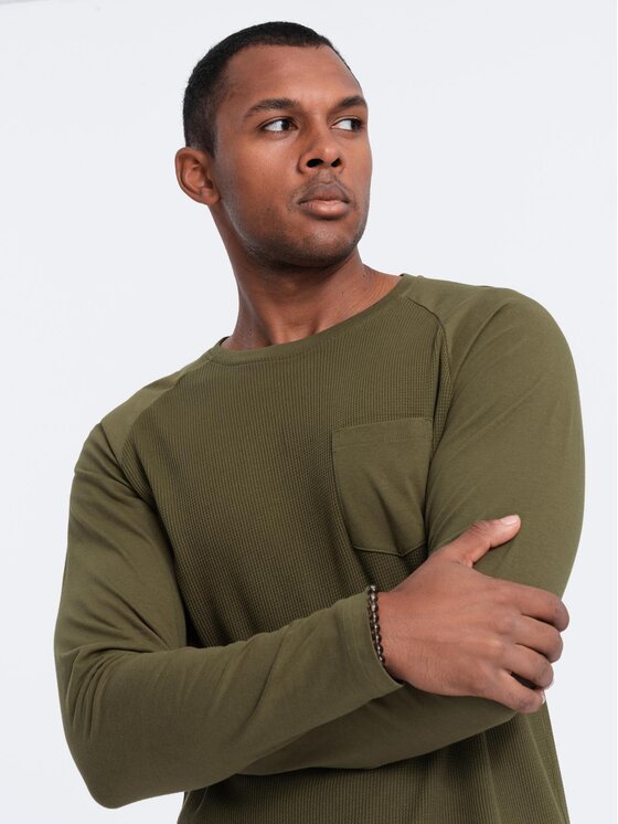 Ombre Ombre Longsleeve OM-LSCL-0109 Khaki Regular Fit