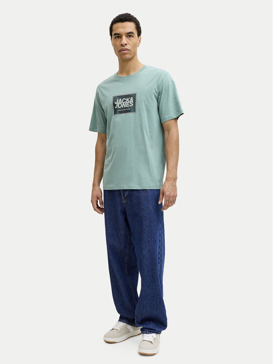 Jack & Jones Jack & Jones T-Shirt Jjrain Tee Ss Crew Neck 12288097 Turkusowy Regular Fit