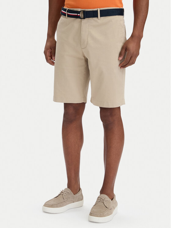 Tommy Hilfiger Tommy Hilfiger Súprava šortky a opasok Denton MW0MW42349 Svetlo béžová Slim Fit