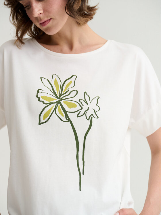 TATUUM TATUUM T-Shirt MONKI 2 Kremowy Classic Fit