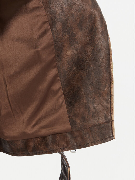 Guess Guess Geacă din imitație de piele W5YL04 WHDI0 Maro Regular Fit