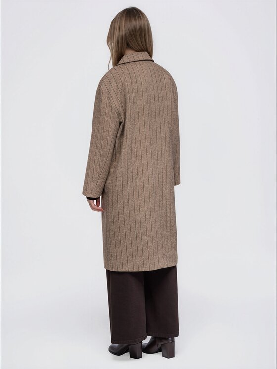 Ombre Ombre Płaszcz przejściowy OW-COLC-0135 Beżowy ciemny Oversize