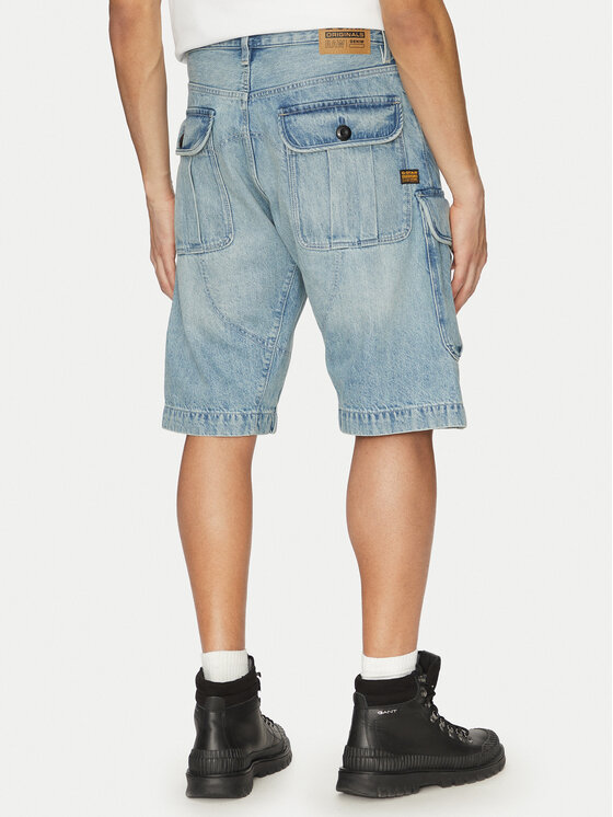 G-Star Raw G-Star Raw Szorty jeansowe Bend 3D Cargo D26528-D788 H119 Błękitny Relaxed Fit