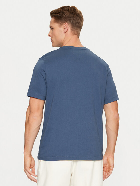 Tommy Hilfiger Tommy Hilfiger T-Shirt Script Logo Tee MW0MW33691 Niebieski Regular Fit