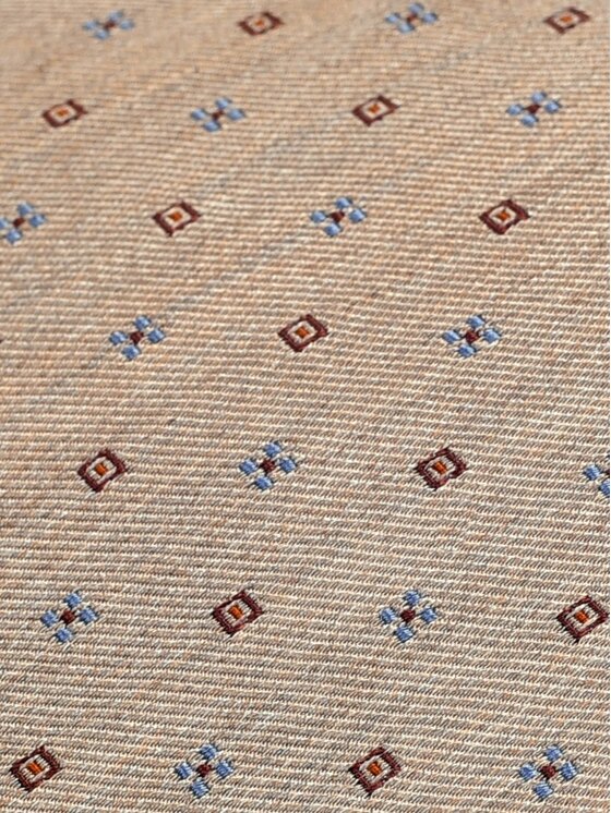 ELSNER ELSNER Γραβάτα SIX FOLD Z JEDWABNEGO ŻAKARDU A5866 Μπεζ