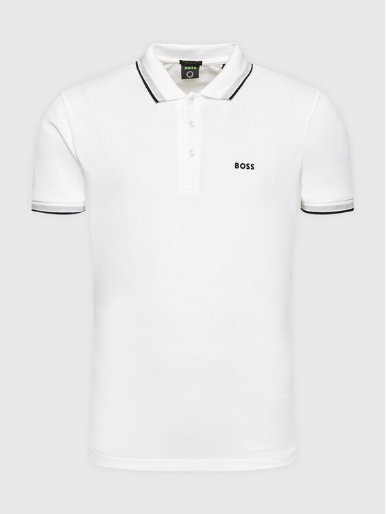 BOSS Boss Тениска с яка и копчета Paddy 50469055 Бял Regular Fit