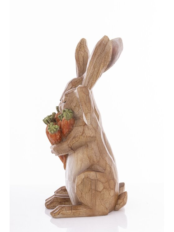 MIAhome MIAhome Figurka para króliczków z marchewkami Brązowy