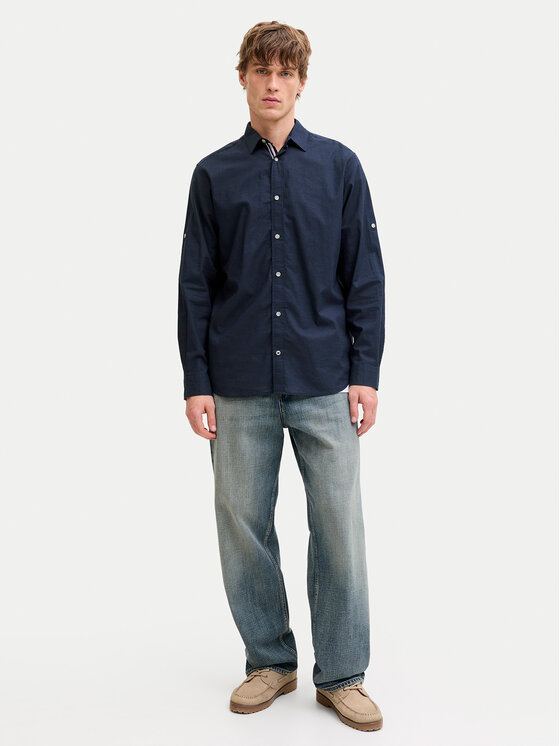 Jack & Jones Jack & Jones Cămașă Henry 12289197 Bleumarin Regular Fit