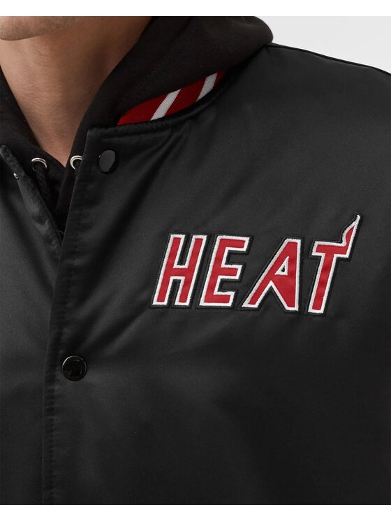 Mitchell & Ness Mitchell & Ness Bunda bomber HEAVYWEIGHT SATIN JACKET MIAMI HEAT Černá Regular Fit