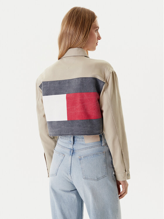 Tommy Jeans Tommy Jeans Jeansová bunda Flag DW0DW21431 Béžová Regular Fit