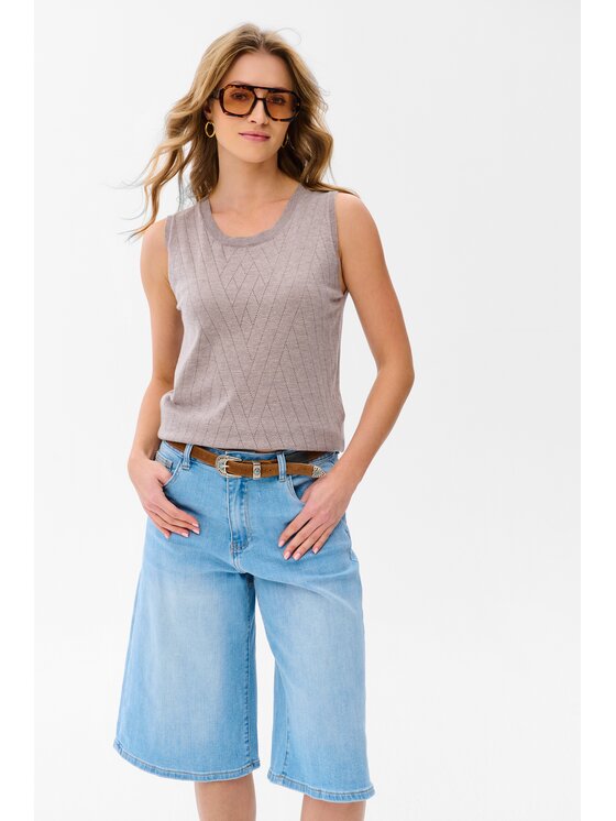 blue shadow blue shadow Bluzka Selis Beżowy Regular Fit