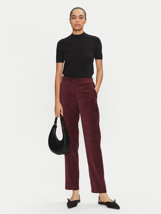 ARTIGLI ARTIGLI Hlače iz tkanine ACPA000633 Bordo rdeča Regular Fit